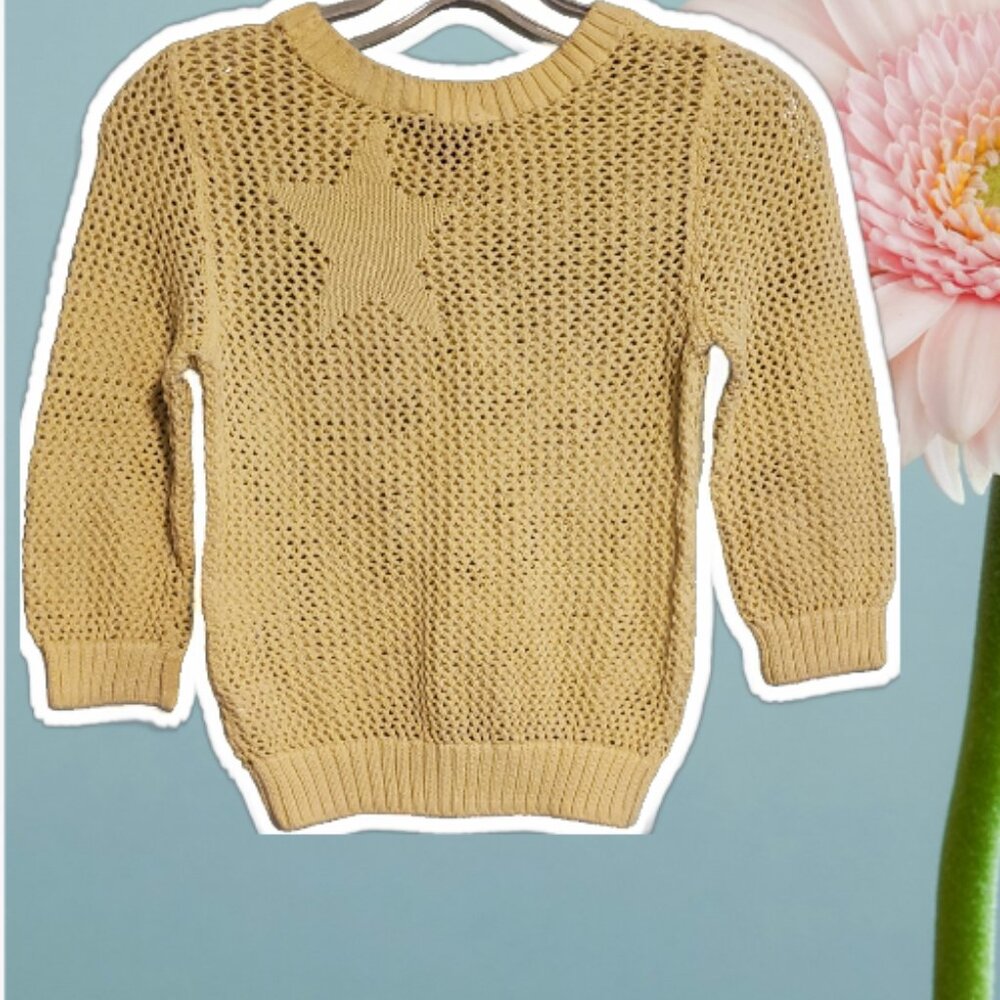 Arizona Jean Co Girl Yellow Knitted Cotton Breathable Full Sleeve Top Size 6/7 - Picture 3 of 6